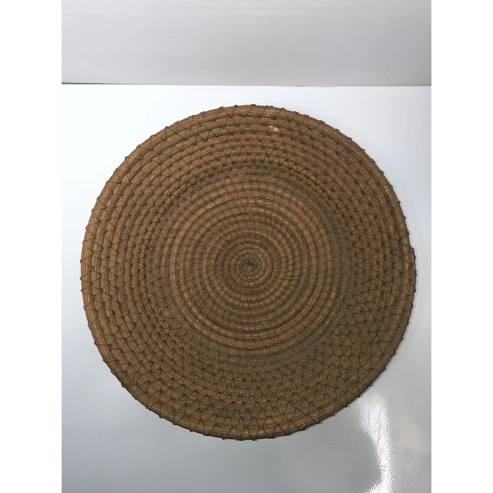 Coiled Handmade Woven Bowl Basket Plate Table Or‎ Wall Decor Pine Needle Straw